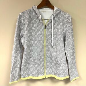 👠Talbots zip up pineapple print sweatshirt   Size L